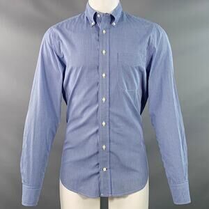 GITMAN VINTAGE Size M Blue White Checkered Cotton One Pocket Long Sleeve Shirt